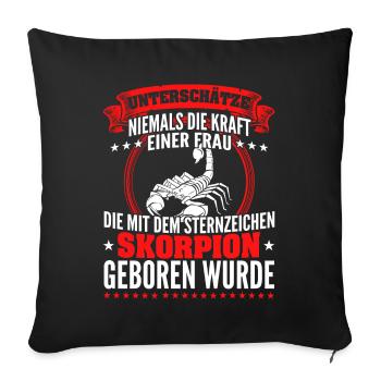 Sternzeichen Skorpion die Kraft - Sofakissenbezug 45 x 45 cm - Schwarz - Vorne