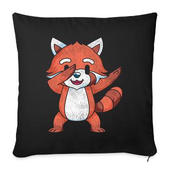Dabbing Red Panda - Sofa pillowcase 17,3'' x 17,3'' (45 x 45 cm) - black - Front