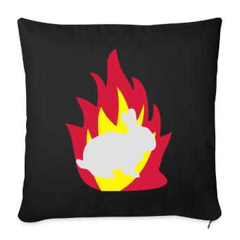 Hase im Feuer - Sofakissenbezug 45 x 45 cm - Schwarz - Vorne