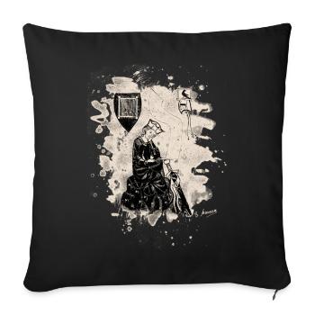 Walther von der Vogelweide - creme bleached - Sofakissenbezug 45 x 45 cm - Schwarz - Vorne