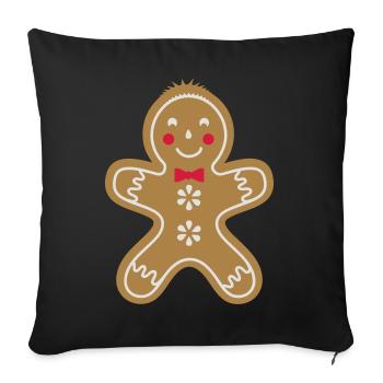 L'homme en pain d'épice - Housse de coussin décorative 45 x 45 cm - noir - Devant