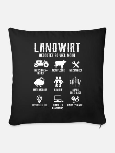 Landwirt - Sofakissenbezug 45 x 45 cm - Schwarz