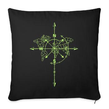 compass - Sofa pillowcase 17,3'' x 17,3'' (45 x 45 cm) - black - Front