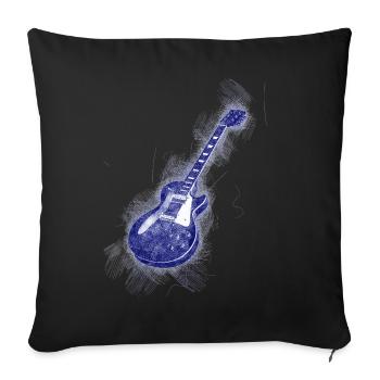 Guitare rock avec style aquarelle - Housse de coussin décorative 45 x 45 cm - noir - Devant