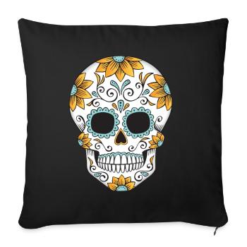 SUGAR SKULL 03 - Sofa pillowcase 17,3'' x 17,3'' (45 x 45 cm) - black - Front