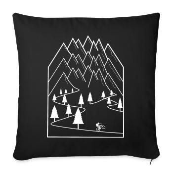 Mountain Biker Mountain Bike MTB Mountain Bike Bike - Sofa pillowcase 17,3'' x 17,3'' (45 x 45 cm) - black - Front