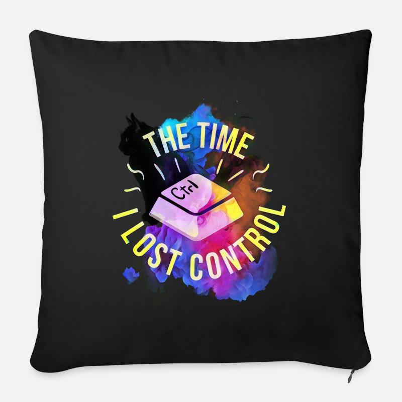 Die Zeit keiner Kontrolle Ctrl Art Design - Sofakissenbezug 45 x 45 cm - Schwarz