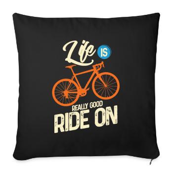 Cycling - Sofa pillowcase 17,3'' x 17,3'' (45 x 45 cm) - black - Front