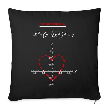 Mathe - das Liebes-Formel-T-Shirt - Sofakissenbezug 45 x 45 cm - Schwarz - Vorne
