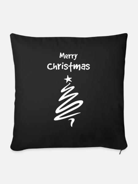 Merry Christmas - Sofakissenbezug 45 x 45 cm - Schwarz