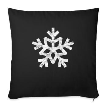 snow - Sofa pillowcase 17,3'' x 17,3'' (45 x 45 cm) - black - Front