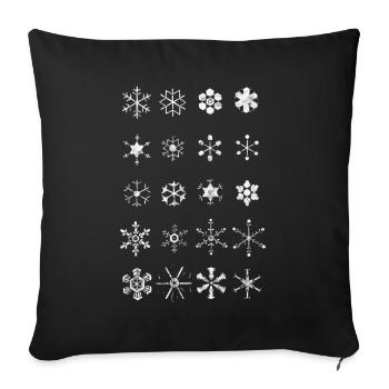 snowflakes - Sofa pillowcase 17,3'' x 17,3'' (45 x 45 cm) - black - Front
