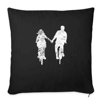 Couple Love Bike - Sofa pillowcase 17,3'' x 17,3'' (45 x 45 cm) - black - Front