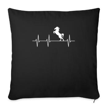horse riding - Sofa pillowcase 17,3'' x 17,3'' (45 x 45 cm) - black - Front