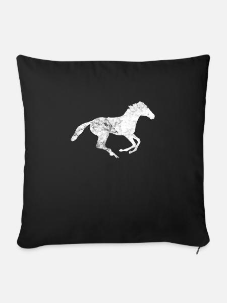 Pferd - Sofakissenbezug 45 x 45 cm - Schwarz
