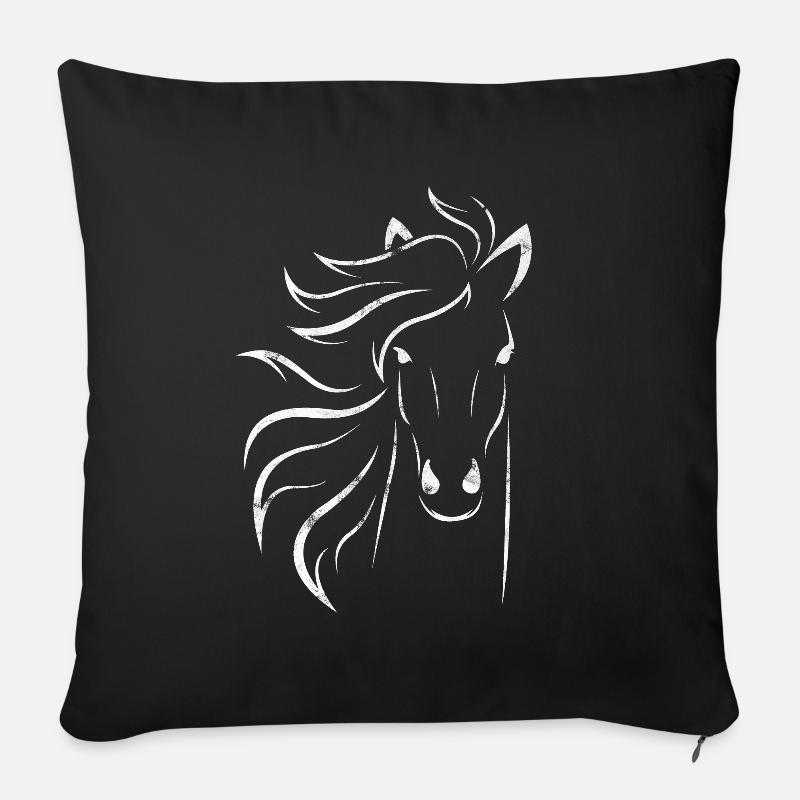 Pferd - Sofakissenbezug 45 x 45 cm - Schwarz