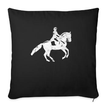 Horseback riding horse - Sofa pillowcase 17,3'' x 17,3'' (45 x 45 cm) - black - Front