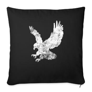 Observation d'oiseaux de proie - Housse de coussin décorative 45 x 45 cm - noir - Devant