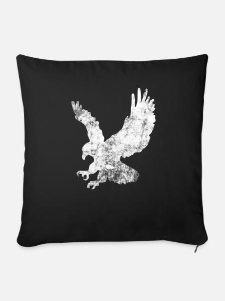 Greifvogel Vogel beobachten - Sofakissenbezug 45 x 45 cm - Schwarz