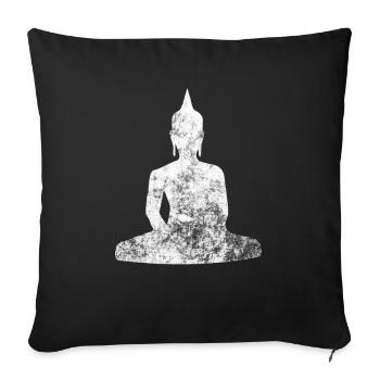 Bouddha - Housse de coussin décorative 45 x 45 cm - noir - Devant