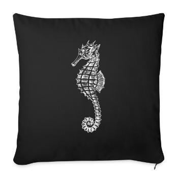 sea horse - Sofa pillowcase 17,3'' x 17,3'' (45 x 45 cm) - black - Front