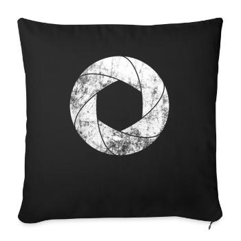 Caméra de caméra photo de la lentille de lentille photographe - Housse de coussin décorative 45 x 45 cm - noir - Devant