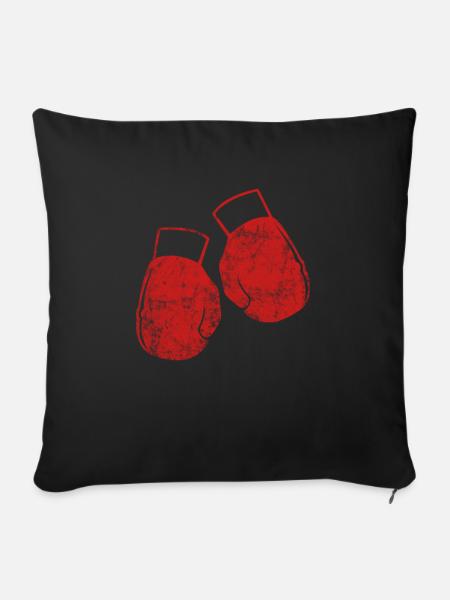 Boxhandschuhe - Sofakissenbezug 45 x 45 cm - Schwarz
