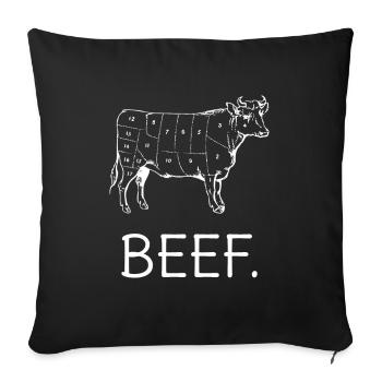 Fleisch - Sofakissenbezug 45 x 45 cm - Schwarz - Vorne