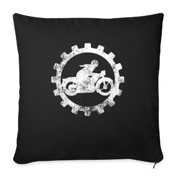 motorcyclist - Sofa pillowcase 17,3'' x 17,3'' (45 x 45 cm) - black - Front
