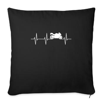 Motorcycle funny bikers motorcyclists - Sofa pillowcase 17,3'' x 17,3'' (45 x 45 cm) - black - Front