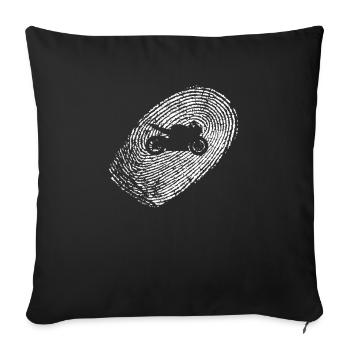 Moto cadeau drôle motocycliste - Housse de coussin décorative 45 x 45 cm - noir - Devant