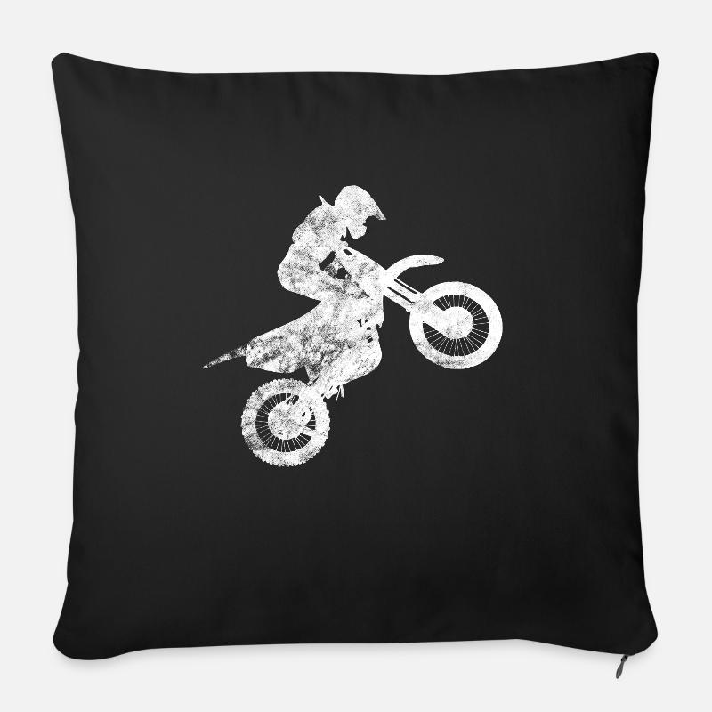 Motocross - Sofakissenbezug 45 x 45 cm - Schwarz