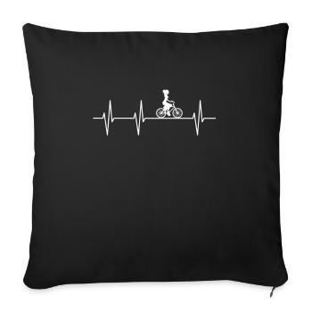 Bicycle rider bike riding bicycle funny - Sofa pillowcase 17,3'' x 17,3'' (45 x 45 cm) - black - Front