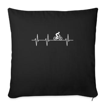 Fahrradfahrer lustig Fahrradfahren Mountainbike - Sofakissenbezug 45 x 45 cm - Schwarz - Vorne