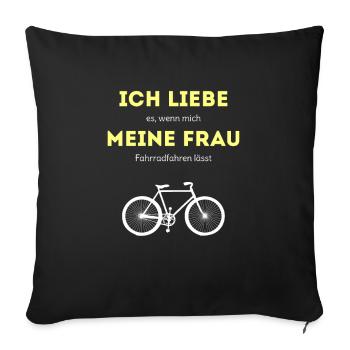 Bicycle funny saying cyclist - Sofa pillowcase 17,3'' x 17,3'' (45 x 45 cm) - black - Front