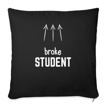 college student - Sofa pillowcase 17,3'' x 17,3'' (45 x 45 cm) - black - Front