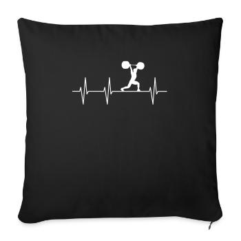 Entrainement Fitness Heartbeat Gym - Housse de coussin décorative 45 x 45 cm - noir - Devant