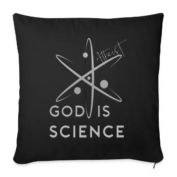 God is science - Sofa pillowcase 17,3'' x 17,3'' (45 x 45 cm) - black - Front
