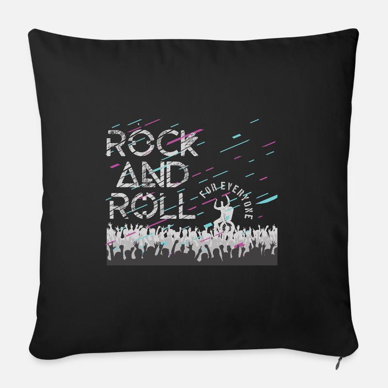 Rock n Roll pour tous Utilisateurs de fauteuils roulants Galicia - Housse de coussin décorative 45 x 45 cm - noir
