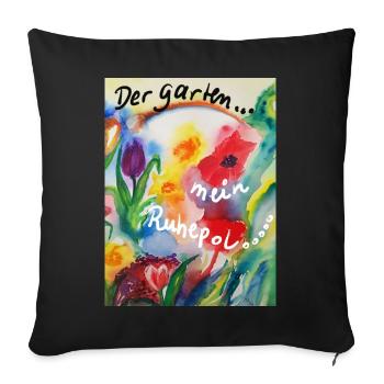 EG Blumen ITulpen I Der Garten I flowers I present - Sofakissenbezug 45 x 45 cm - Schwarz - Vorne