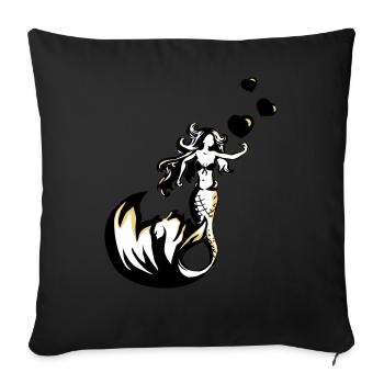 mermaid valentine - Sofa pillowcase 17,3'' x 17,3'' (45 x 45 cm) - black - Front