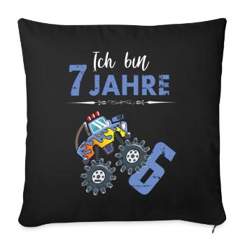 Ich bin 7 Jahre - Sofakissenbezug 45 x 45 cm - Schwarz - Vorne