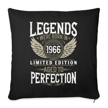Born in 1966 Legends Birthday Gift - Sofa pillowcase 17,3'' x 17,3'' (45 x 45 cm) - black - Front