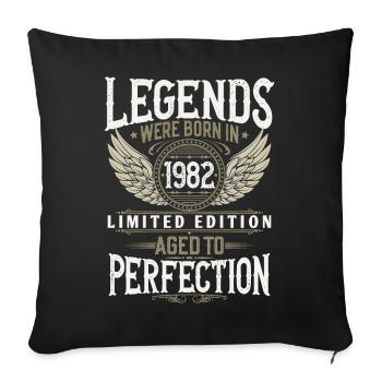 Né en 1982 Legends Cadeau d’anniversaire - Housse de coussin décorative 45 x 45 cm - noir - Devant