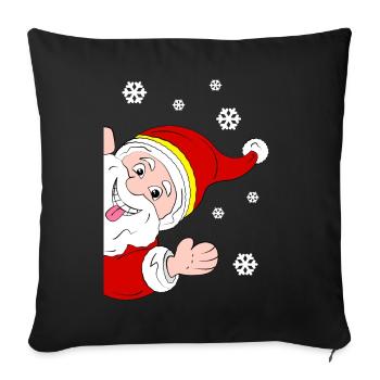 Merry Santa Claus Snow Salutation - Sofa pillowcase 17,3'' x 17,3'' (45 x 45 cm) - black - Front
