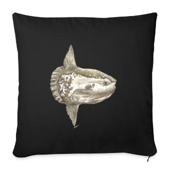 Mola mola poisson-lune pour les pêcheurs, les plongeurs - Housse de coussin décorative 45 x 45 cm - noir - Devant