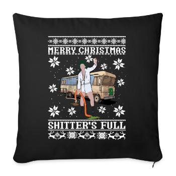 Frohe Weihnachten Shitters Full Ugly Christmas - Sofakissenbezug 45 x 45 cm - Schwarz - Vorne
