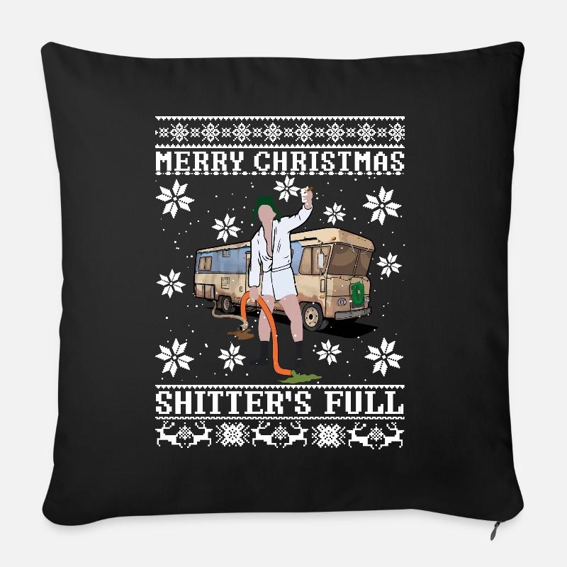 Frohe Weihnachten Shitters Full Ugly Christmas - Sofakissenbezug 45 x 45 cm - Schwarz