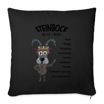 Sternzeichen Steinbock - Sofakissenbezug 45 x 45 cm - Schwarz - Vorne
