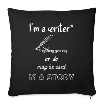 Je suis écrivain - Housse de coussin décorative 45 x 45 cm - noir - Devant